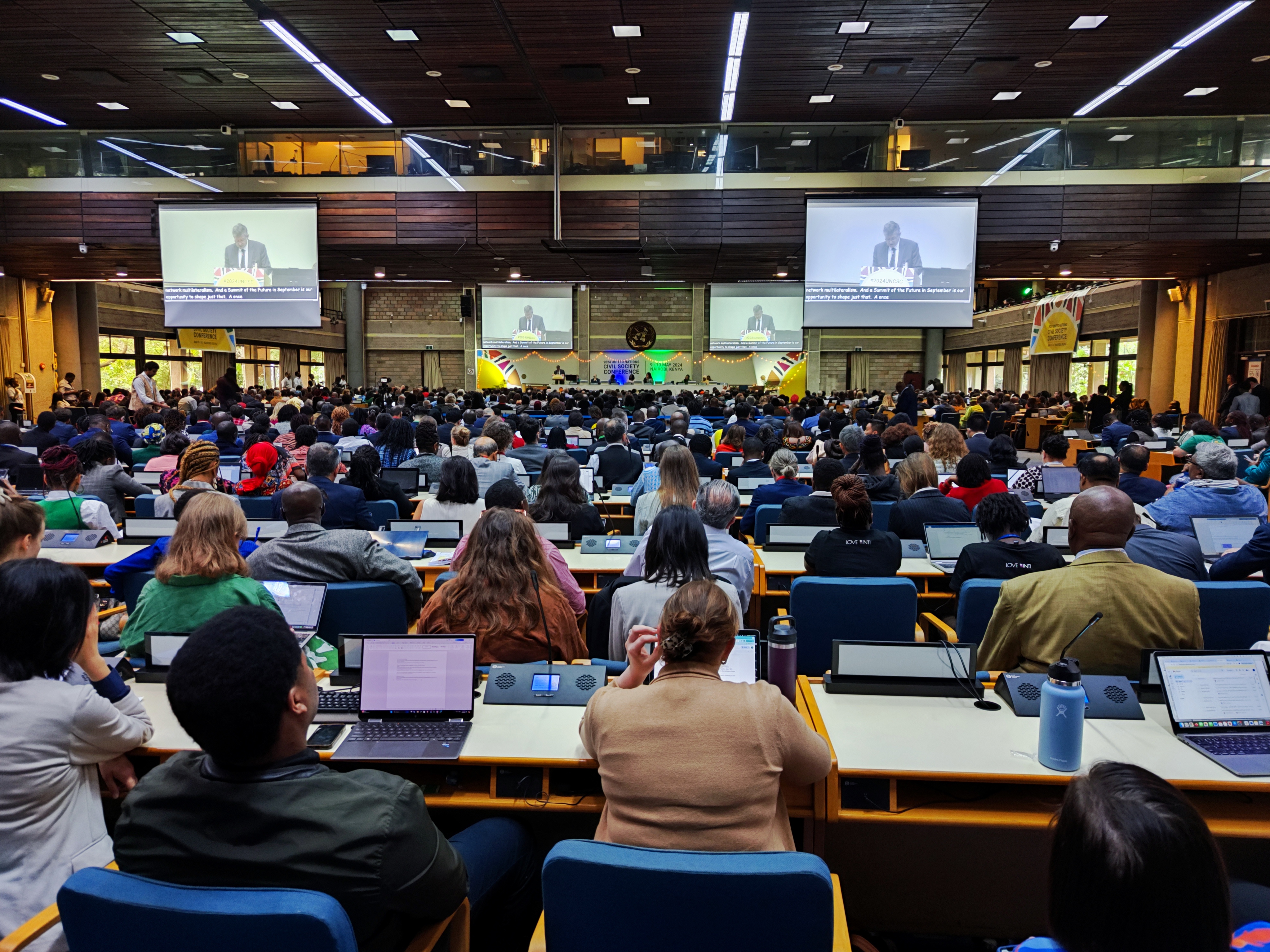 Civil society representatives addressing the United Nations